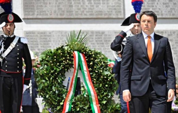 Matteo Renzi al cimitero dei Falciani per il Memorial Day