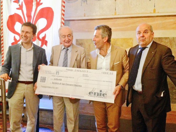 Il sindaco Nardella (primo da sin.) alla presentazione dei Fochi 2015