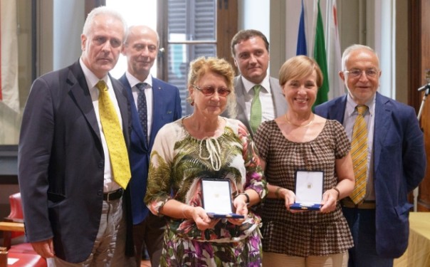 Pegaso d'oro, in prima fila da sinistra, Eugenio Giani, Stefania Gabbuggiani e Silvia Lagorio