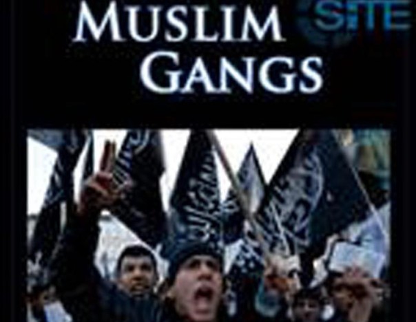 +++ ANSA PROVIDES ACCESS TO THIS HANDOUT PHOTO TO BE USED SOLELY TO ILLUSTRATE NEWS REPORTING OR COMMENTARY ON THE FACTS OR EVENTS DEPICTED IN THIS IMAGE; NO ARCHIVING; NO LICENSING +++ La copertina del presunto e-book, intitolato "Muslim gangs", pubblicato sul sito internet SITE, 06 luglio 2015. ANSA/INTERNET/SITE
