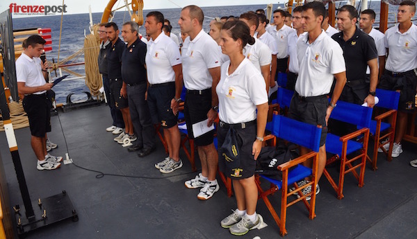 Commemorazione della medaglia d'oro Emilio Bianchi sul ponte di Nave Palinuro