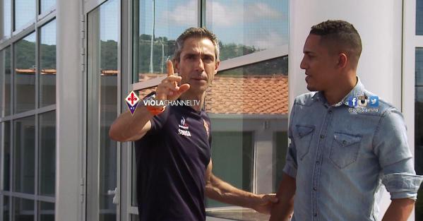 Paulo Sousa con il brasiliano Gilberto (da violachannel.tv)