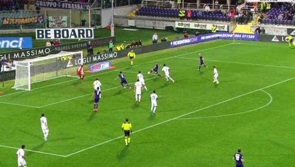 Fiorentina-Bologna il gol di Blaszczykowski (foto Twitter - SportMediaset)