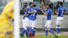 Azerbaijan-Italia, l'esultanza degli Azzurri