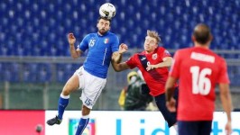 Italia-Norvegia, Andrea Barzagli in azione