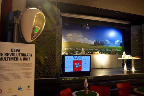 L'allestimento della rassegna «I maestri del Buon Vivere Toscano»