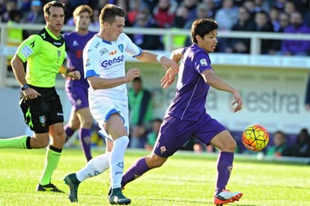 Fiorentina-Empoli 2-2, Matias Fernandez in azione