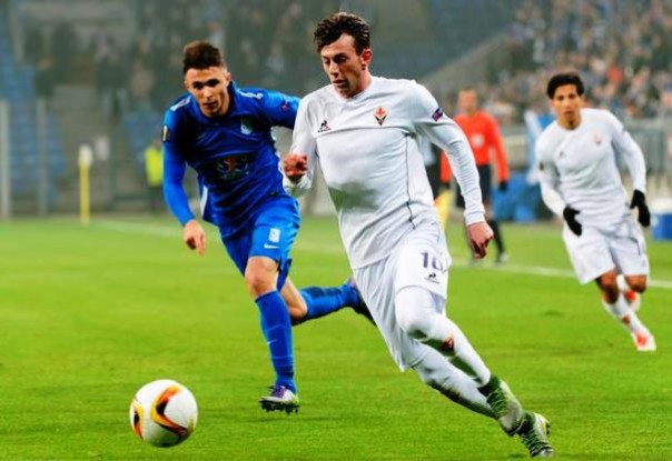Lech Poznan - Fiorentina, Bernardeschi in azione