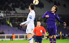 Fiorentina-Belenenses, un'azione di gioco con Joan Verdù