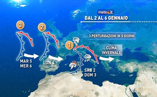 Le previsioni del Centro Epson Meteo (fonte Askanews)