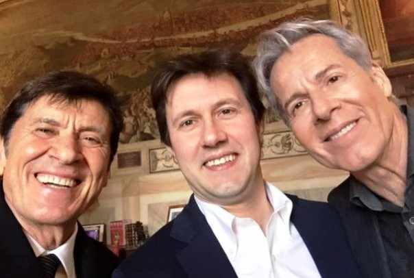 Morandi, Nardella e Baglioni (foto Twitter - @DarioNardella)
