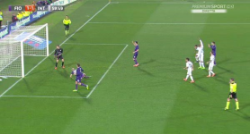 Il gol di Borja Valero, che porta la Fiorentina sul pareggio (Foto Mediaset)