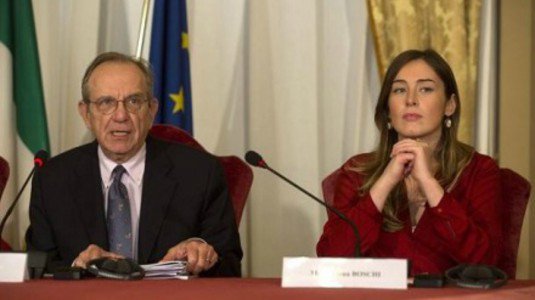 I ministri Pier Carlo Padoan e Maria Elena Boschi