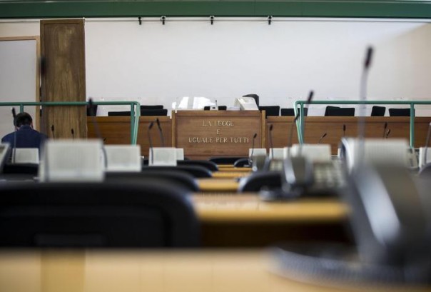 L'aula Bunker del carcere di Rebibbia dove si svolge il processo Capaci Bis durante il quale depone La Barbera, Roma, 24 novembre 2014. ANSA/MASSIMO PERCOSSI