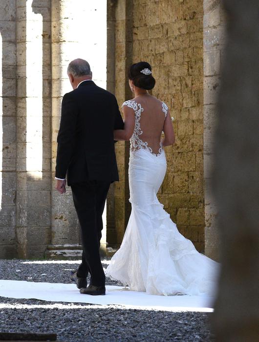 Kimi Raikkonen and Minttu Virtanen celebrate their wedding in the Abbey of San Galgano, a Cistercian monastery between the towns of Chiusdino and Monticiano, in the province of Siena, Region Tuscany, Italy, 7 August 2016. ANSA/ CLAUDIO GIOVANNINI