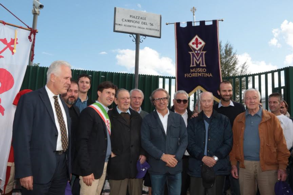 Il sindaco Nardella e il patron Andrea Della Valle durante la cerimonia