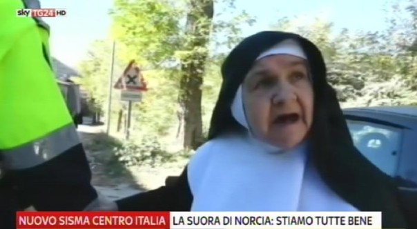 frame sky norcia suore 'stiamo tutte bene'