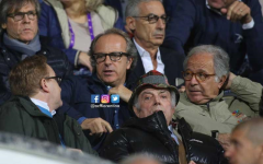 Andrea Della Valle in tribuna durante la partita con la Sampdoria