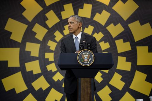 US President Barack Obama speaks during a press conference after attending the Asia-Pacific Economic Cooperation Summit at the Lima Convention Centre November 20, 2016 in Lima, Peru. Asia-Pacific leaders were expected to send a strong message in defense of free trade on November 20 as they wrap up a summit that has been overshadowed by US President-elect Donald Trump's protectionism.  / AFP PHOTO / Brendan Smialowski