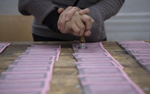 Setting up a polling station for Costitutional Referendum