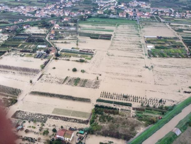 La piana pistoiese allagata