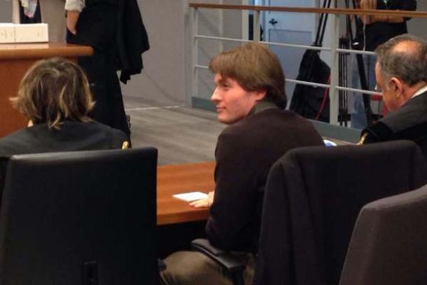 Raffaele Sollecito oggi al processo di appello bis, a Firenze (foto Riccardo Sanesi)