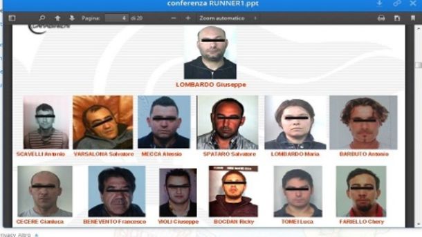 Gli arresti durante il blitz del 9 ottobre, a capo dell'organizzazione Giuseppe Lombardo