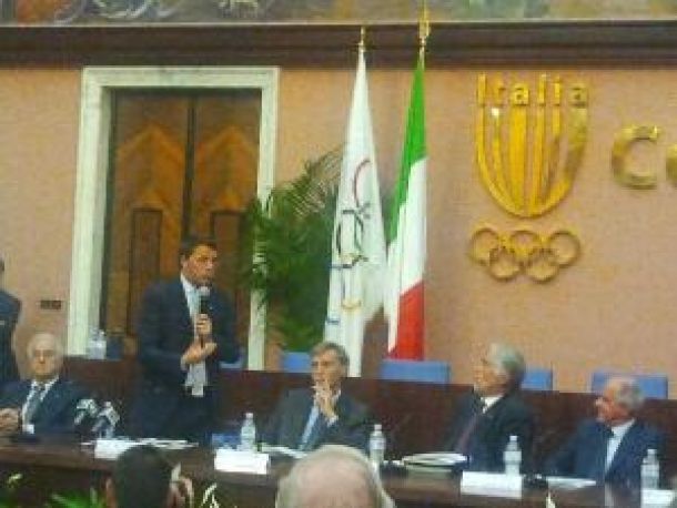 Mondiali di ciclismo, la presentazione di Matteo Renzi a Roma (foto via Twitter)