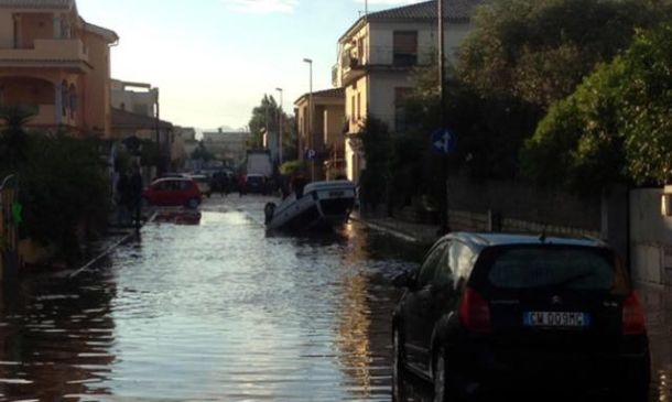Un'immagine dei danni dell'alluvione in Sardegna