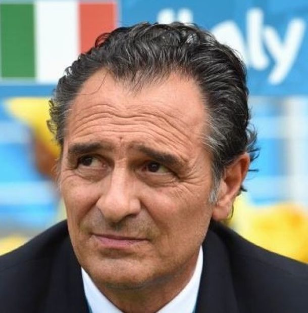 Cesare Prandelli durante la partita Italia-Uruguay