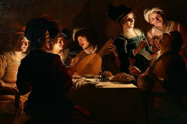 Gherardo delle Notti, Cena con suonatore di liuto