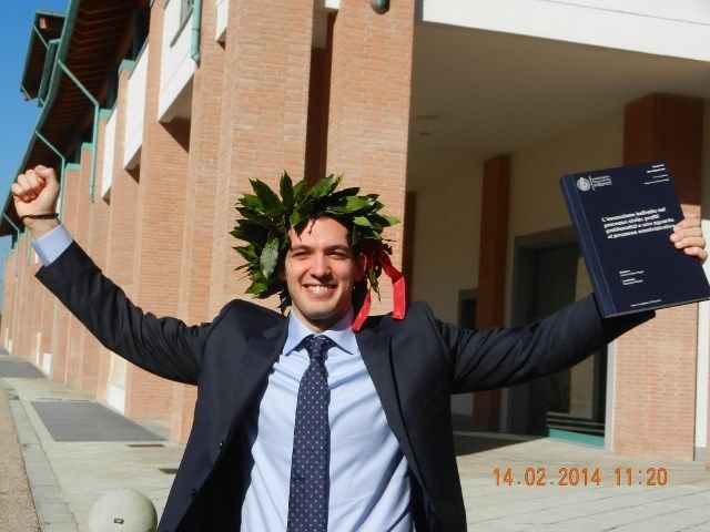 Samuele Martini il giorno della sua laurea in Giurisprudenza