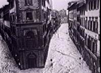 Via Panzani inondata dall'Arno, il 4 novembre '66: Giannini mise il microfono fuori di finestra per far capire il disastro ai vertici Rai