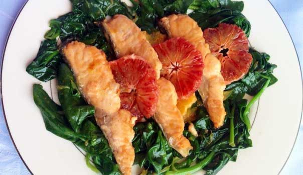 Tagliata di salmone alle arance rosse