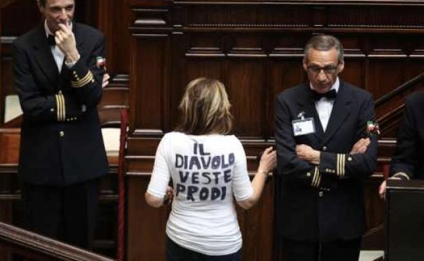 Romano Prodi bocciato dal parlamento riunito in seduta comune