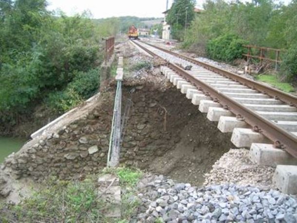 Linea Fs Siena-Buonconvento, i danni che erano stati provocati dal maltempo
