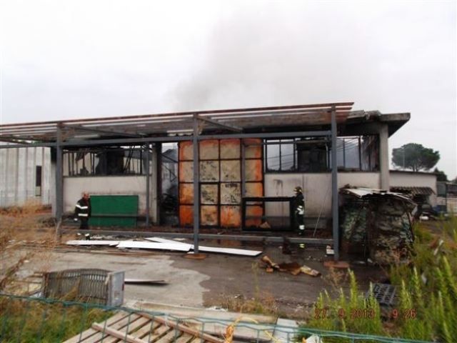 L'azienda a fuoco a Castiglion fiorentino