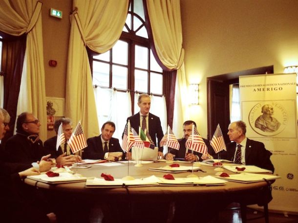 La commissione che ha assegnato i nove premi Amerigo 2013