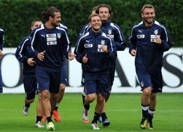 La Nazionale in allenamento a Coverciano