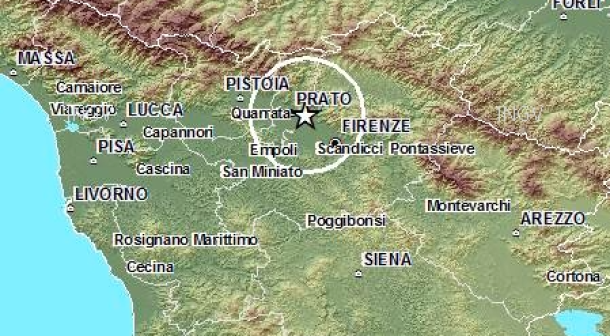 La zona del leggero terremoto