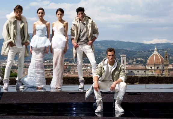 Pitti Uomo 2014, modelli di Ermanno Scervino per "The White Renaissance" al Forte Belvedere