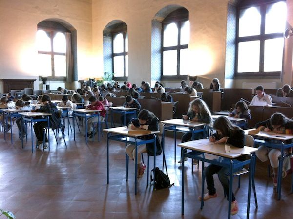 Un momento delle Olimpiadi di italiano a Palazzo Vecchio in una delle passate edizioni