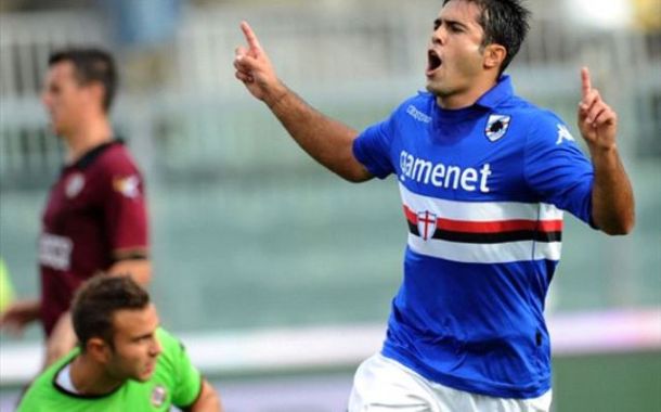 Il blucerchiato Eder festeggia la vittoria