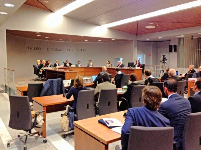 L'aula del processo d'appello bis di Firenze