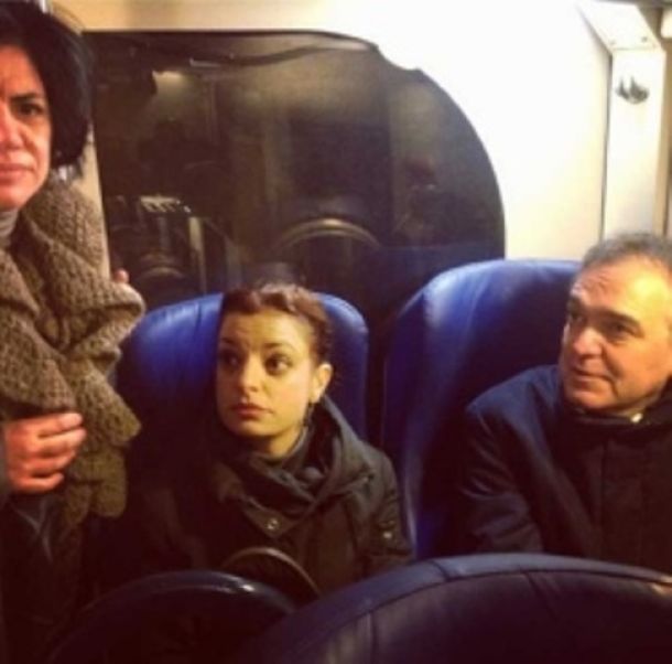 Rossi in viaggio con i pendolari toscani