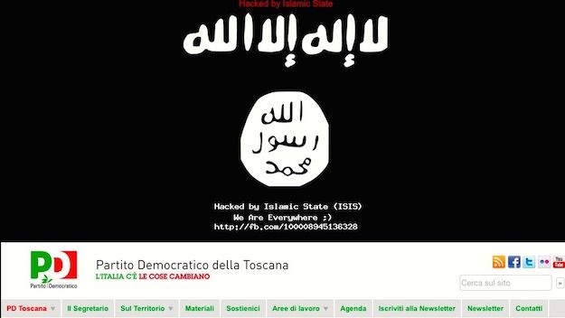 La bandiera dell'Isis è apparsa sul sito web del Pd della Toscana