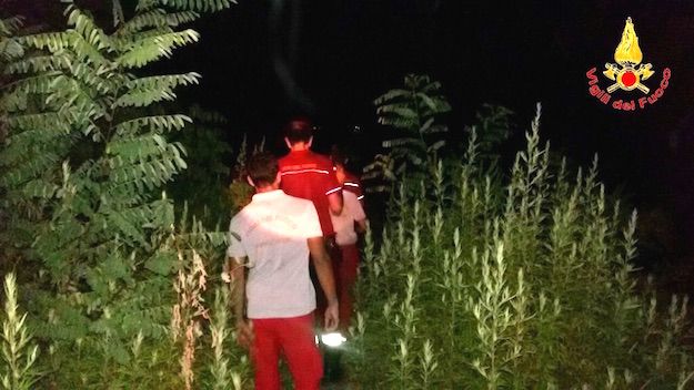 I Vigili del Fuoco durante l'intervento al Girone