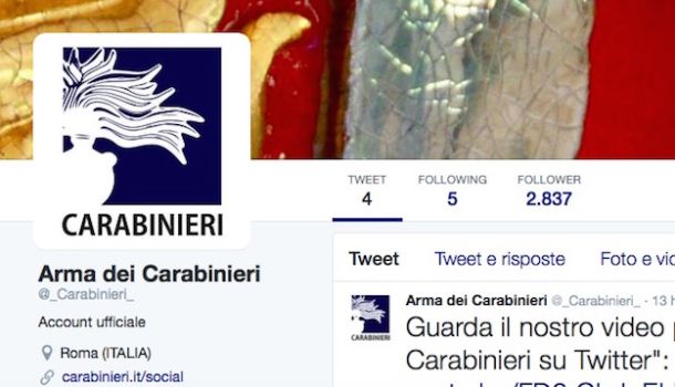 Carabinieri su Twitter