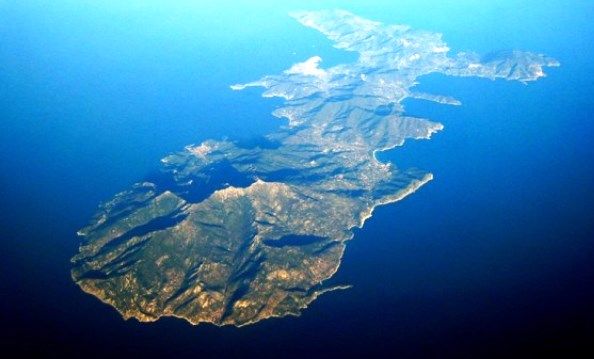 Un'immagine aerea dell'Isola d'Elba