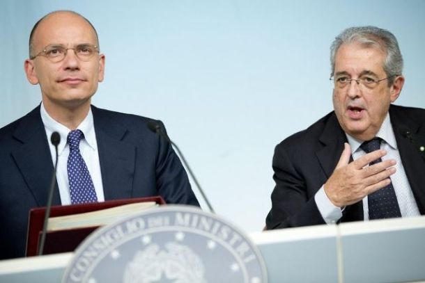 Il premier Letta ed il ministro dell'Economia Saccomanni